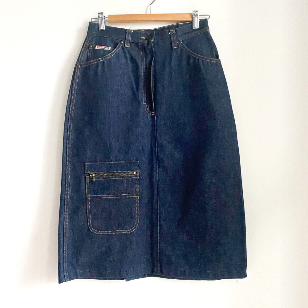 Vintage Colorado Jackets Brand New DArk Wash Stiff Denim Pencil Skirt M